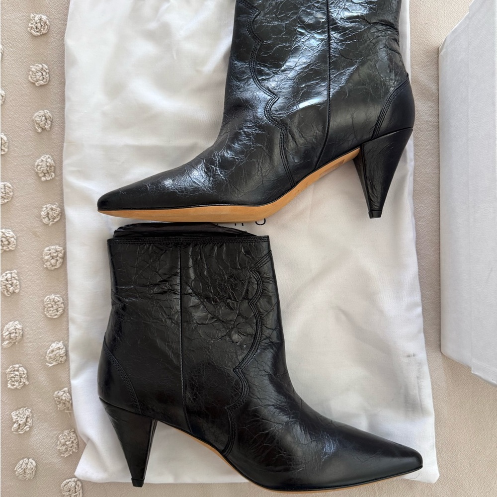 Black Leather Ankle Boots